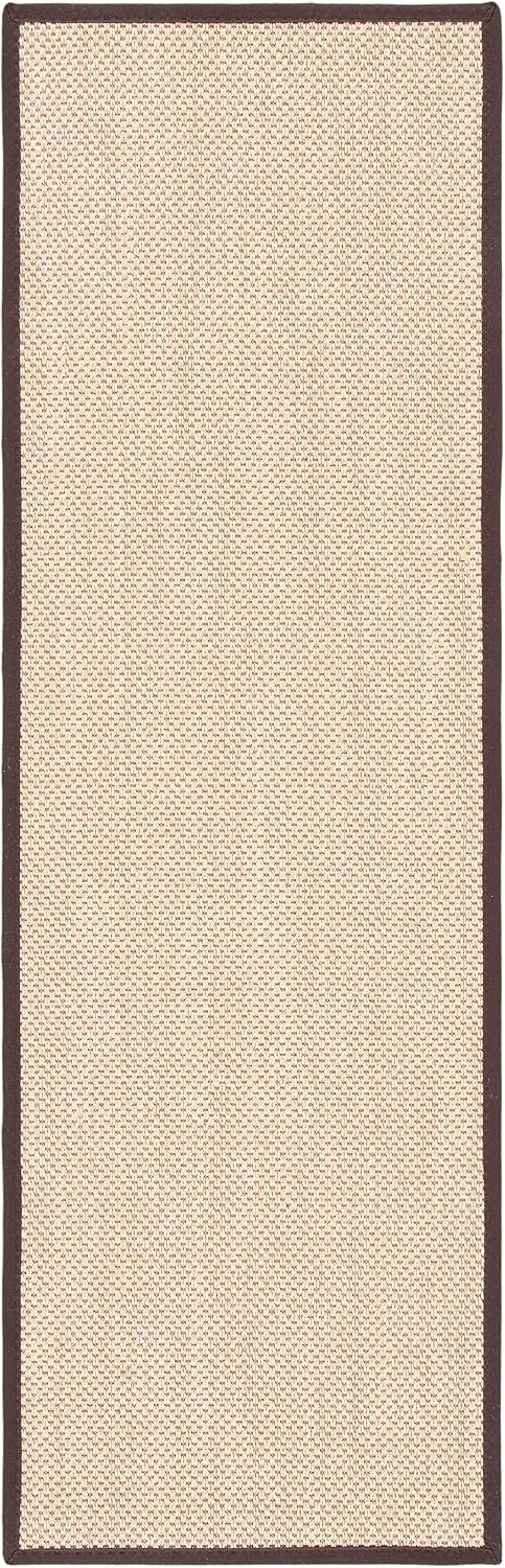 Area Rug 11x15 - Natural Fiber Collection - Large - Maize & Linen Color, Sisal, Woven Design with Border (NF141B) - Colors B