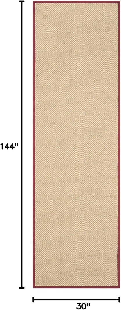 Area Rug 11x15 - Natural Fiber Collection - Large - Maize & Linen Color, Sisal, Woven Design with Border (NF141B) - Colors B