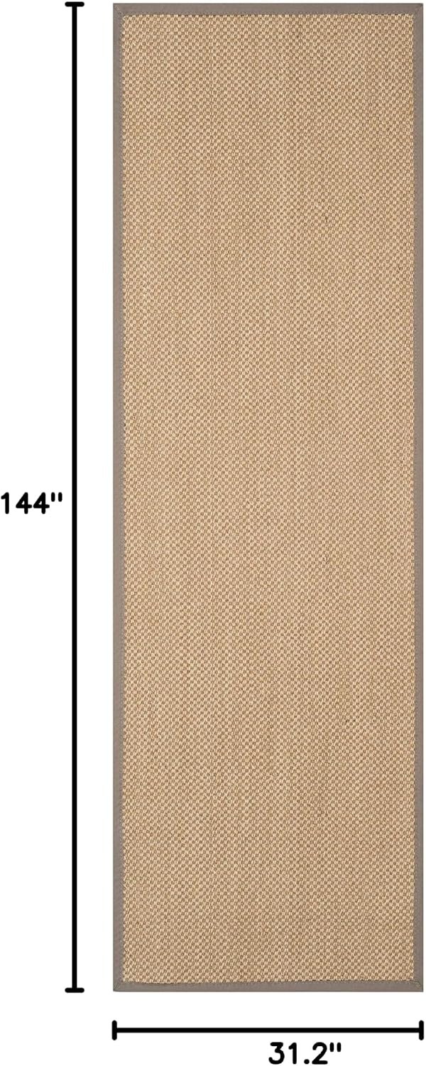 Area Rug 11x15 - Natural Fiber Collection - Large - Maize & Linen Color, Sisal, Woven Design with Border (NF141B) - Colors B