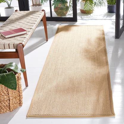 Area Rug 11x15 - Natural Fiber Collection - Large - Maize & Linen Color, Sisal, Woven Design with Border (NF141B) - Colors B
