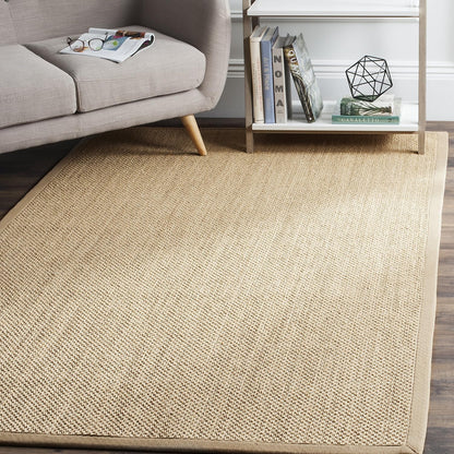 Area Rug 11x15 - Natural Fiber Collection - Large - Maize & Linen Color, Sisal, Woven Design with Border (NF141B) - Colors B