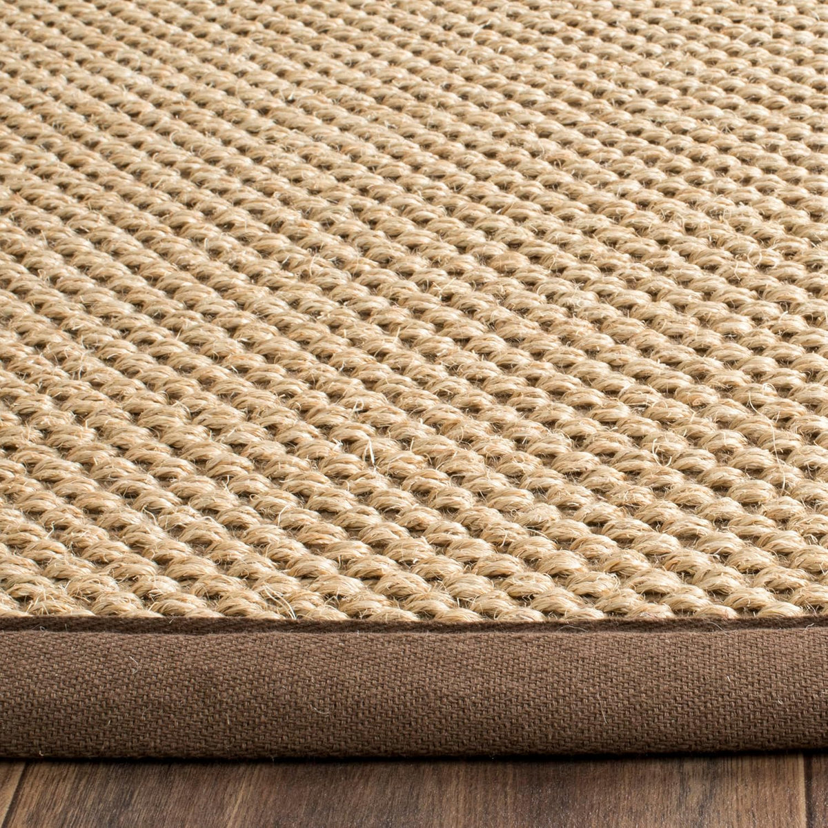 Area Rug 11x15 - Natural Fiber Collection - Large - Maize & Linen Color, Sisal, Woven Design with Border (NF141B) - Colors B