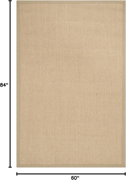 Area Rug 11x15 - Natural Fiber Collection - Large - Maize & Linen Color, Sisal, Woven Design with Border (NF141B) - Colors B