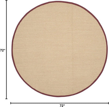 Area Rug 11x15 - Natural Fiber Collection - Large - Maize & Linen Color, Sisal, Woven Design with Border (NF141B) - Colors B