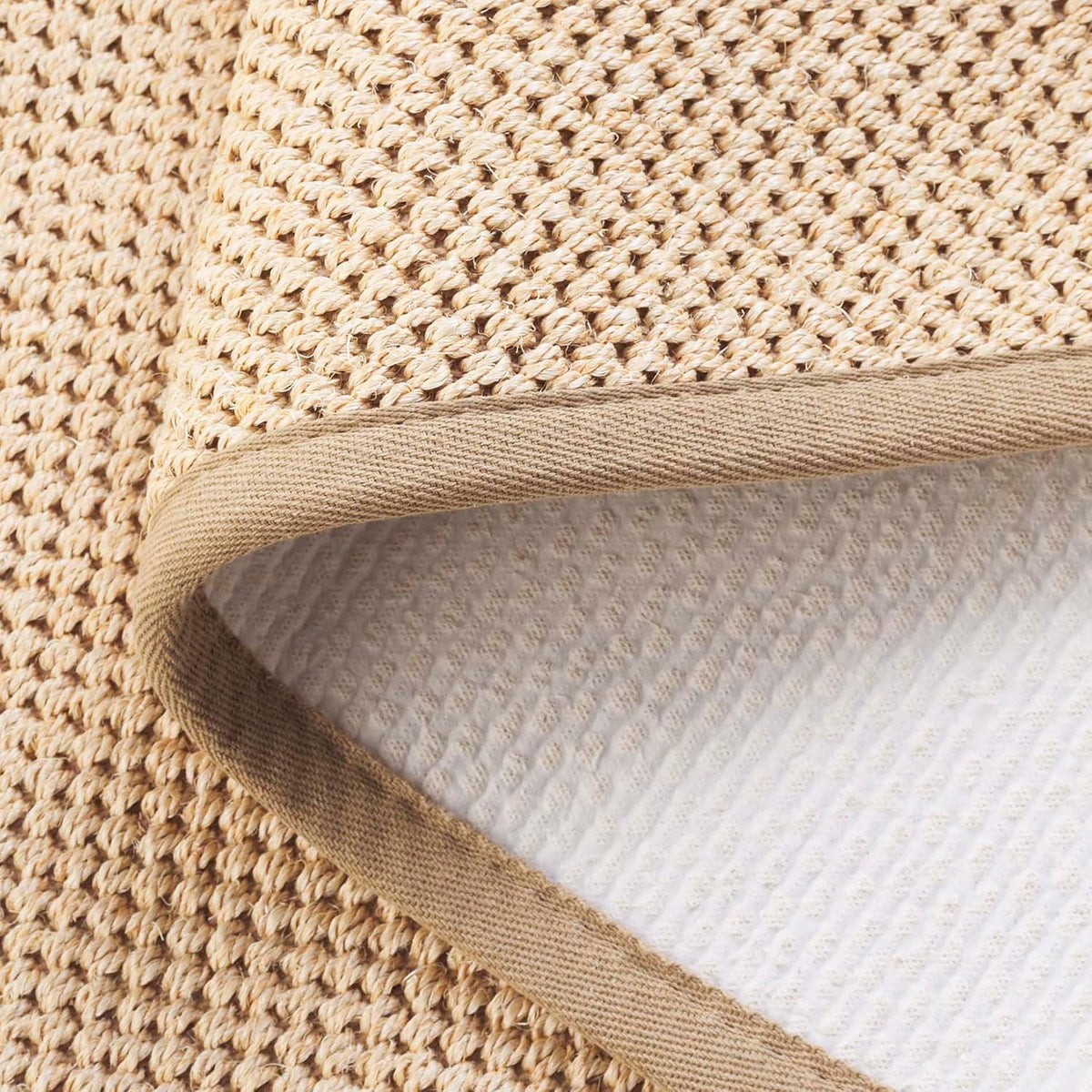 Area Rug 11x15 - Natural Fiber Collection - Large - Maize & Linen Color, Sisal, Woven Design with Border (NF141B) - Colors B