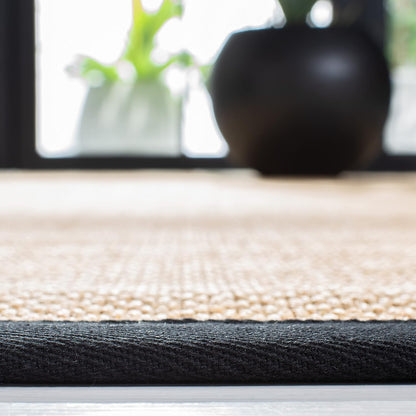 Area Rug 11x15 - Natural Fiber Collection - Large - Maize & Linen Color, Sisal, Woven Design with Border (NF141B) - Colors B