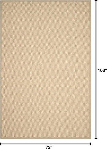 Area Rug 11x15 - Natural Fiber Collection - Large - Maize & Linen Color, Sisal, Woven Design with Border (NF141B) - Colors B