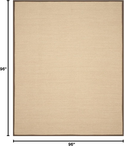 Area Rug 11x15 - Natural Fiber Collection - Large - Maize & Linen Color, Sisal, Woven Design with Border (NF141B) - Colors B