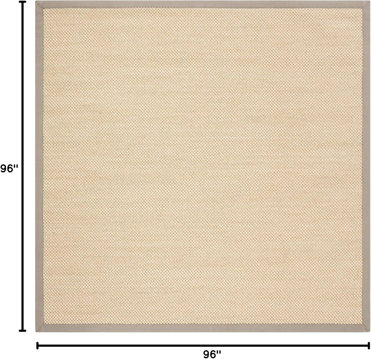 Area Rug 11x15 - Natural Fiber Collection - Large - Maize & Linen Color, Sisal, Woven Design with Border (NF141B) - Colors B
