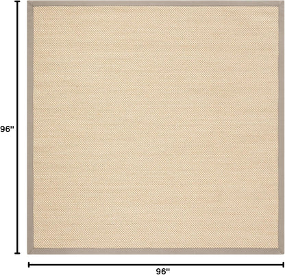 Area Rug 11x15 - Natural Fiber Collection - Large - Maize & Linen Color, Sisal, Woven Design with Border (NF141B) - Colors B