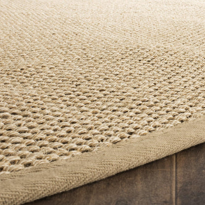 Area Rug 11x15 - Natural Fiber Collection - Large - Maize & Linen Color, Sisal, Woven Design with Border (NF141B) - Colors B