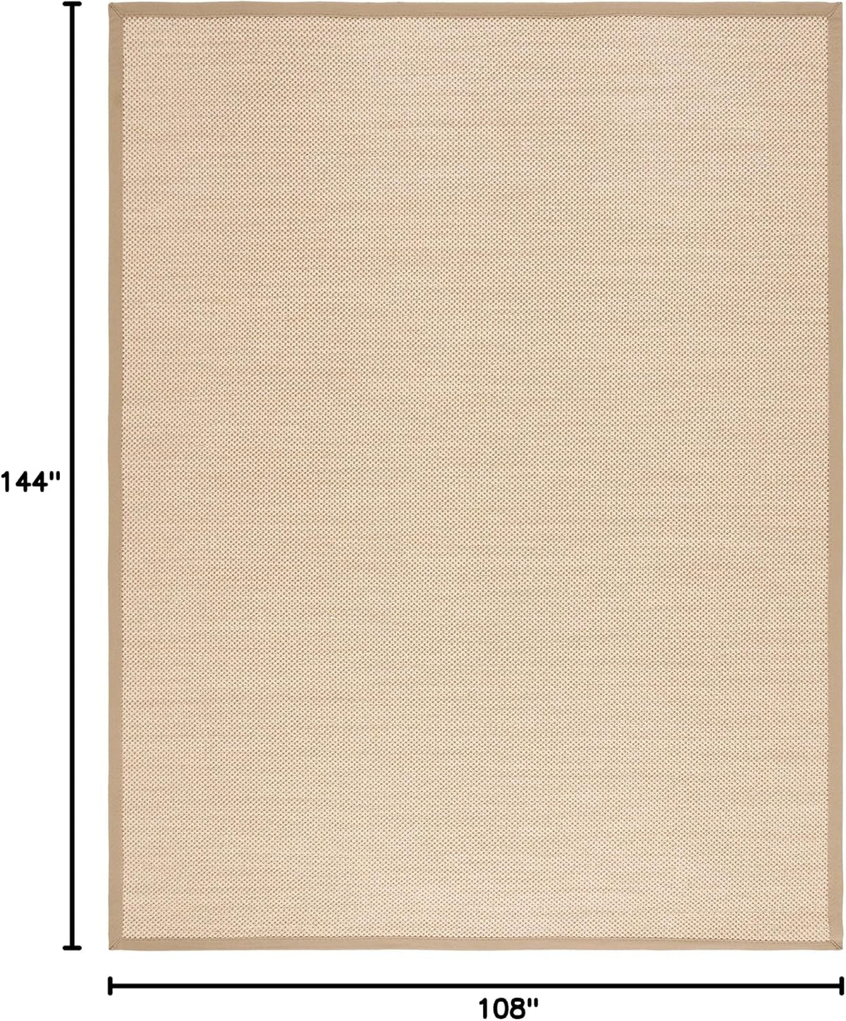 Area Rug 11x15 - Natural Fiber Collection - Large - Maize & Linen Color, Sisal, Woven Design with Border (NF141B) - Colors B