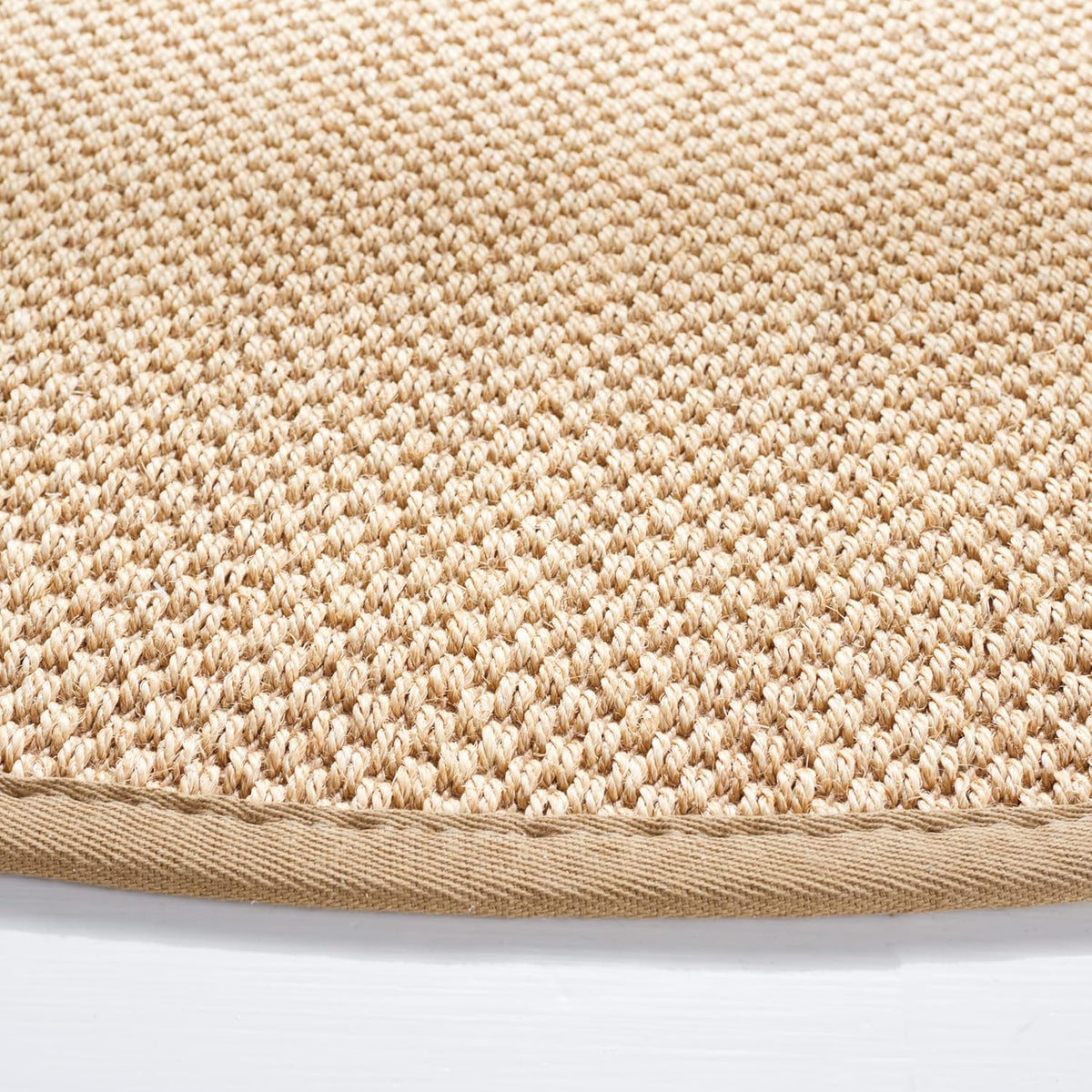 Area Rug 11x15 - Natural Fiber Collection - Large - Maize & Linen Color, Sisal, Woven Design with Border (NF141B) - Colors B