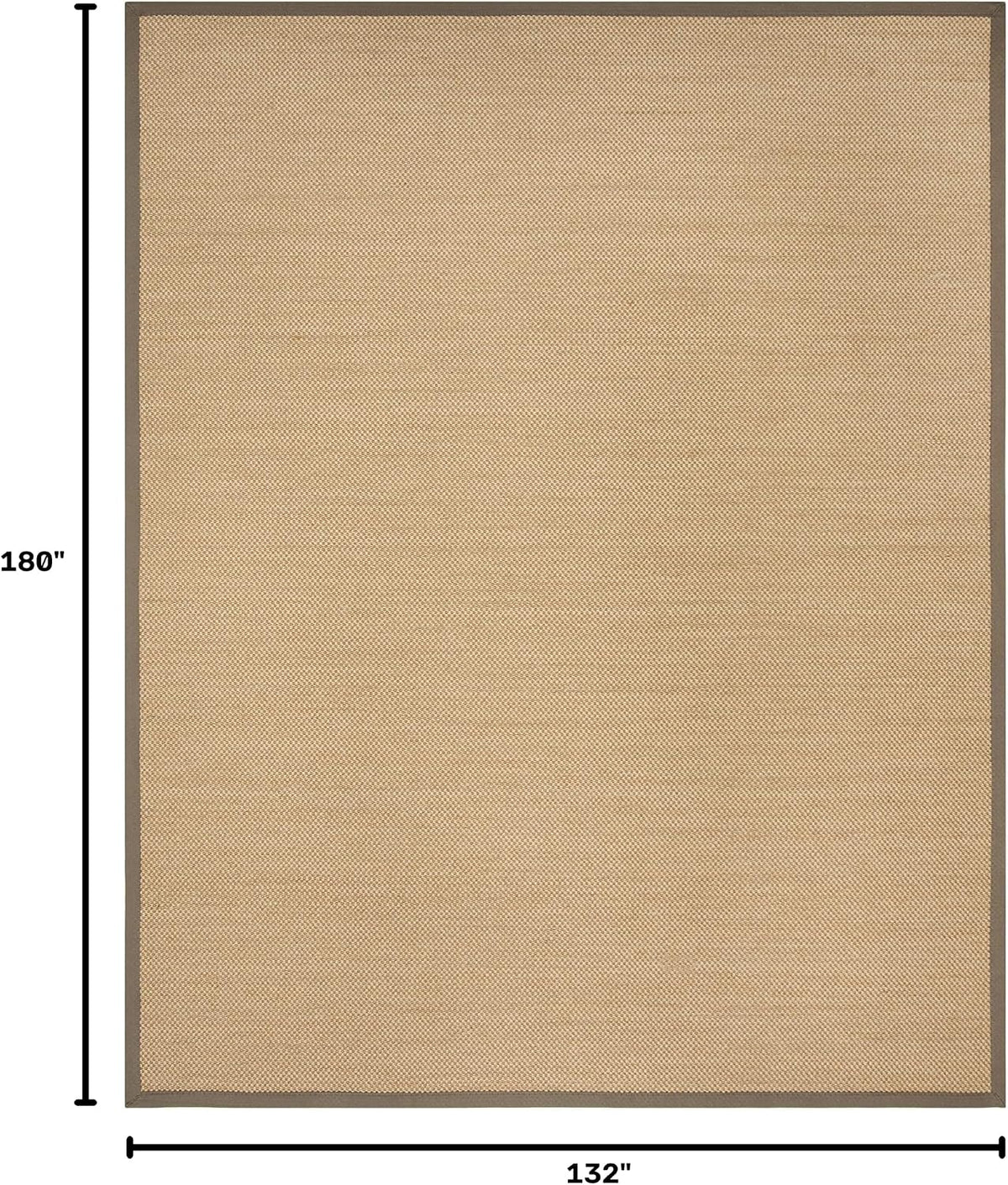Area Rug 11x15 - Natural Fiber Collection - Large - Maize & Linen Color, Sisal, Woven Design with Border (NF141B) - Colors B
