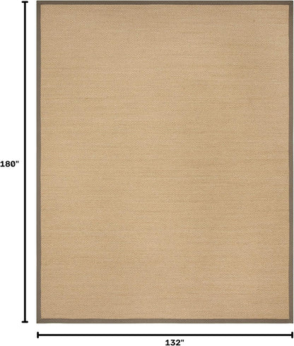 Area Rug 11x15 - Natural Fiber Collection - Large - Maize & Linen Color, Sisal, Woven Design with Border (NF141B) - Colors B