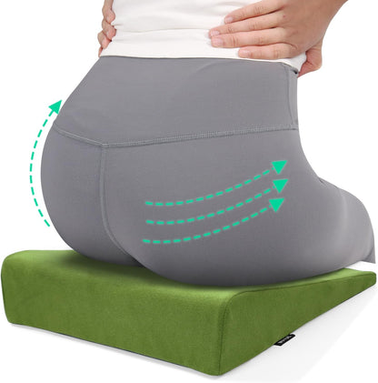 Hip Lift Wedge Pad for Butt Training & Posture Correction, Firm EVA Yoga Block Alternative, Non-Slip Floor/Chair Exercise Mat, 15.7"x12.5"x3", Black