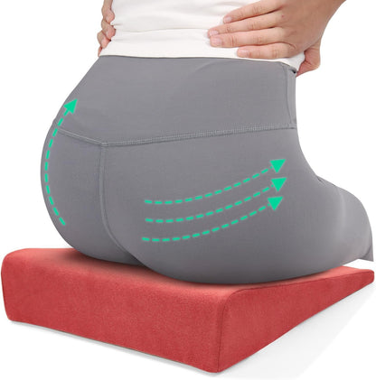 Hip Lift Wedge Pad for Butt Training & Posture Correction, Firm EVA Yoga Block Alternative, Non-Slip Floor/Chair Exercise Mat, 15.7"x12.5"x3", Black
