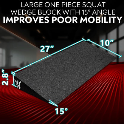 Slant Board Squat Wedge Boards For Exercise - ATG Workout Wedge With Anti Slip Sandgrip Layer Already Mounted - Calf Raise Block & Bulgarian Split Stand Squats wedges Incline - Heel Elevated Blocks