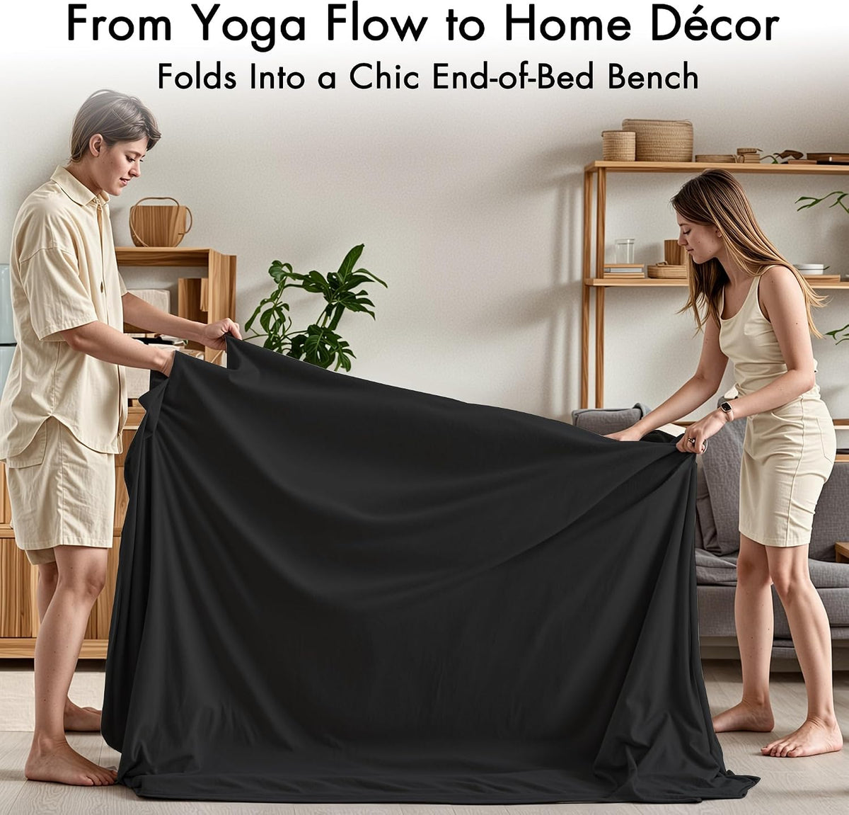 Convertible Yoga Chair for Adults, Ergonomic Foam Lounge with Lumbar Pillow