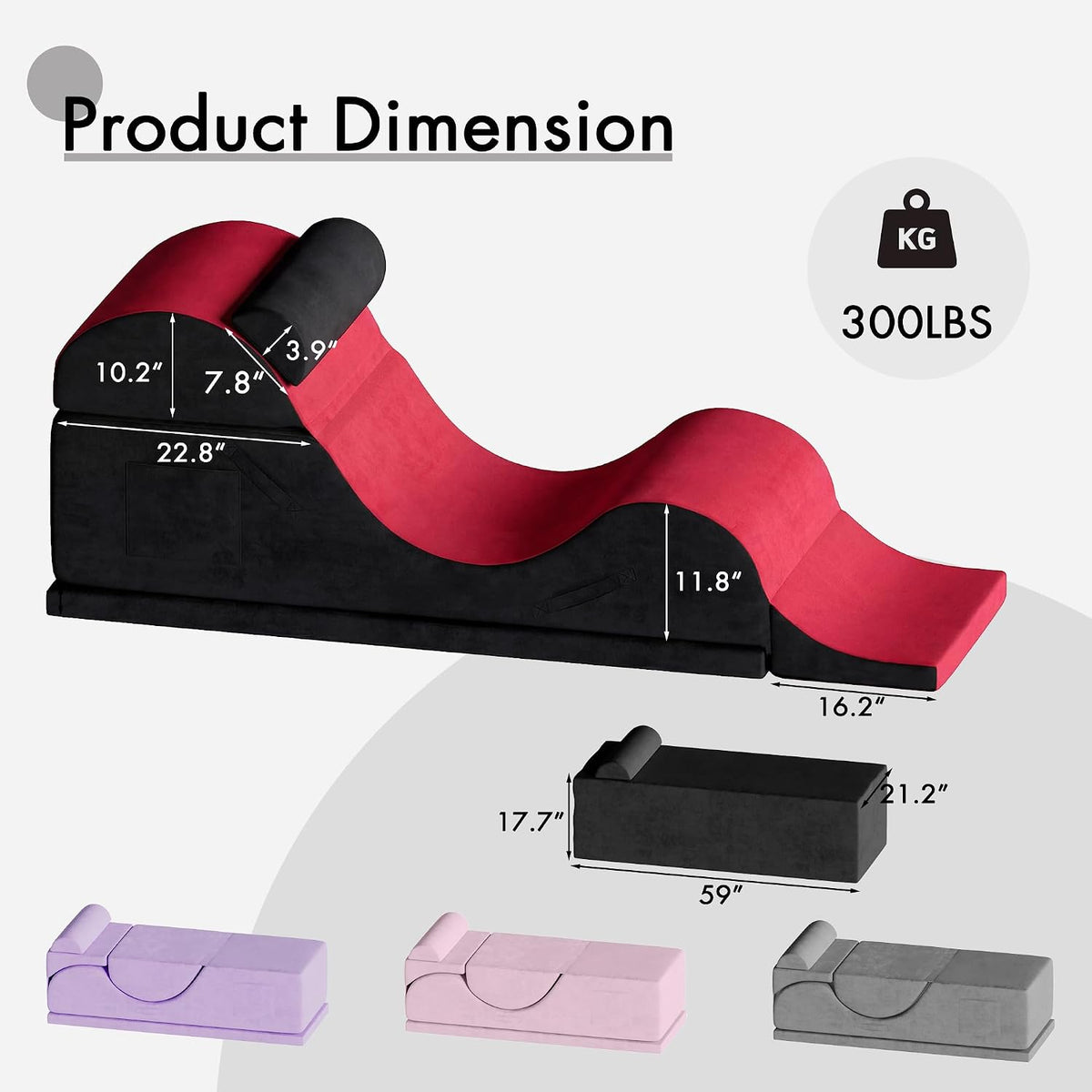 Convertible Yoga Chair for Adults, Ergonomic Foam Lounge with Lumbar Pillow