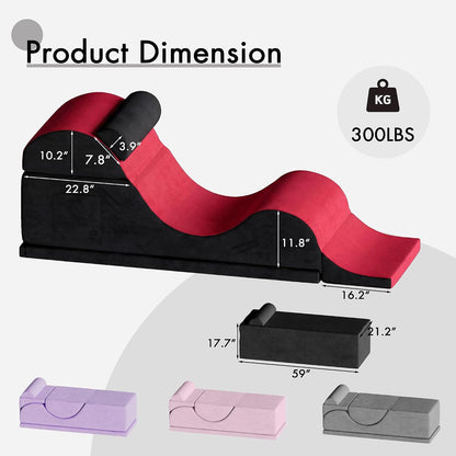 Convertible Yoga Chair for Adults, Ergonomic Foam Lounge with Lumbar Pillow