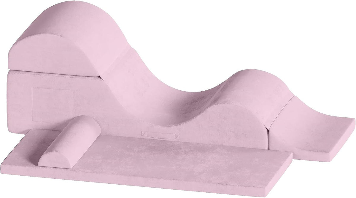 Convertible Yoga Chair for Adults, Ergonomic Foam Lounge with Lumbar Pillow