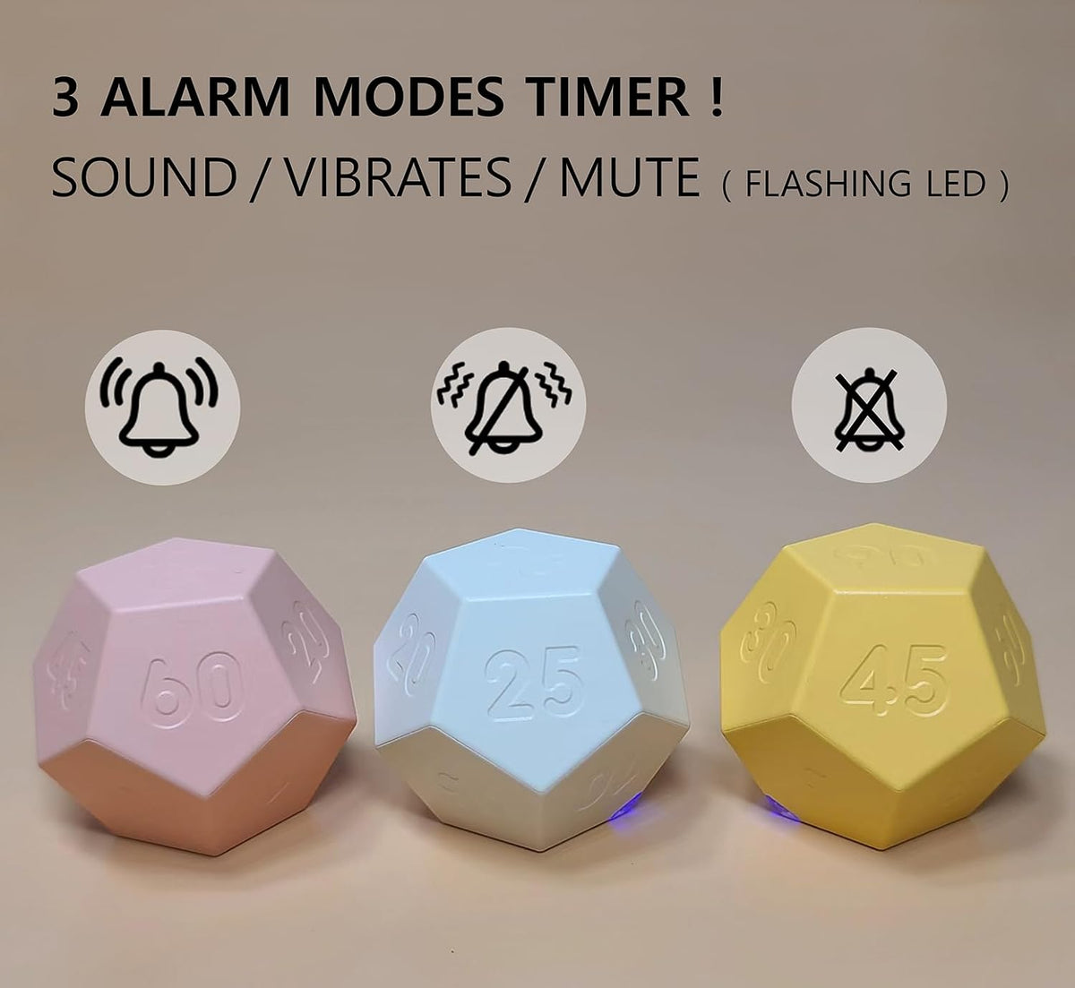 Cube Pomodoro Timer - Flip to Start Countdown, Rechargeable Mini Productivity Timer for Study, Office, 11 Preset Times, Silent/Vibration, Time Management Tool for Kids & ADHD (Yellow)