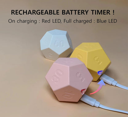 Cube Pomodoro Timer - Flip to Start Countdown, Rechargeable Mini Productivity Timer for Study, Office, 11 Preset Times, Silent/Vibration, Time Management Tool for Kids & ADHD (Yellow)