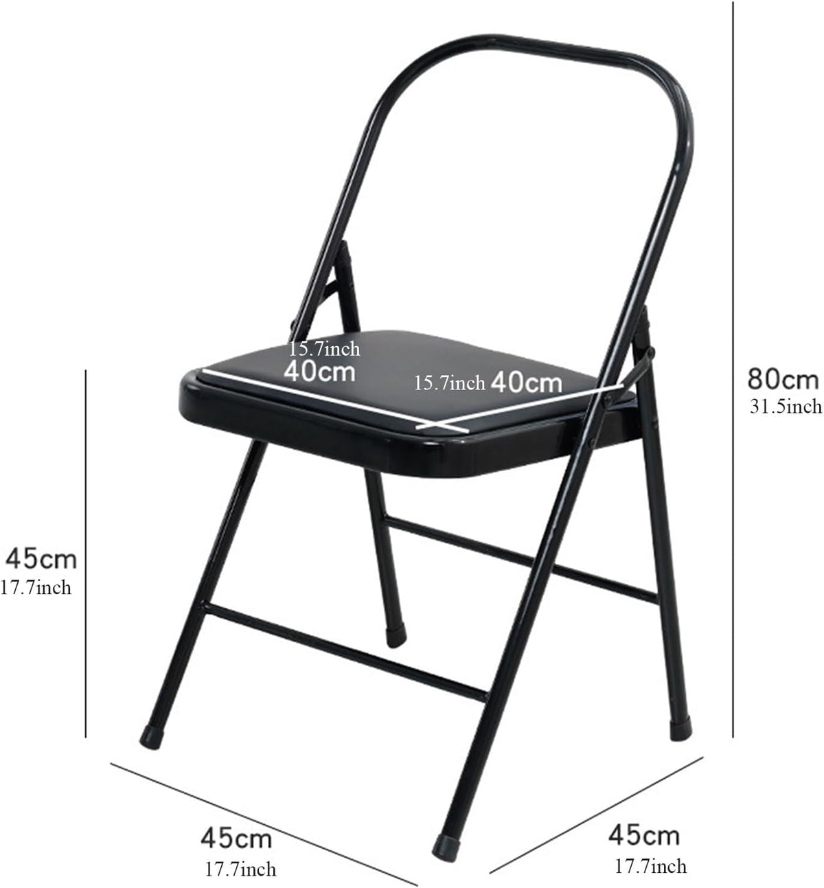 Pilates Yoga Chair,Iyengar Auxiliary Chair,Yoga Chair Reinforced Yoga Special Auxiliary Chair Folding Chair Seat Solid Anti-Slip Black,Black