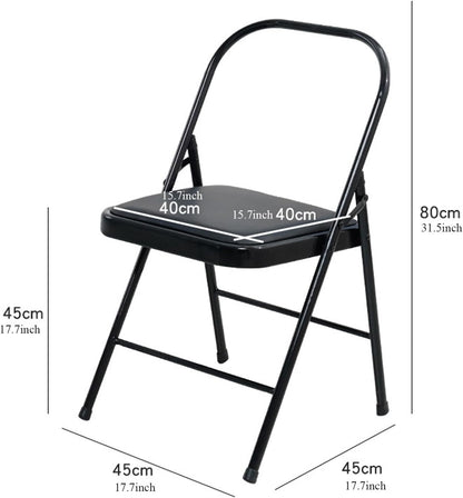 Pilates Yoga Chair,Iyengar Auxiliary Chair,Yoga Chair Reinforced Yoga Special Auxiliary Chair Folding Chair Seat Solid Anti-Slip Black,Black