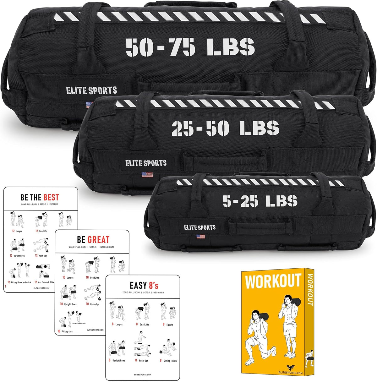 Workout Sandbag for Versatile, Intensive Core Muscles Fitness, Strength Training with Strategic Handle Placement (Unfilled)