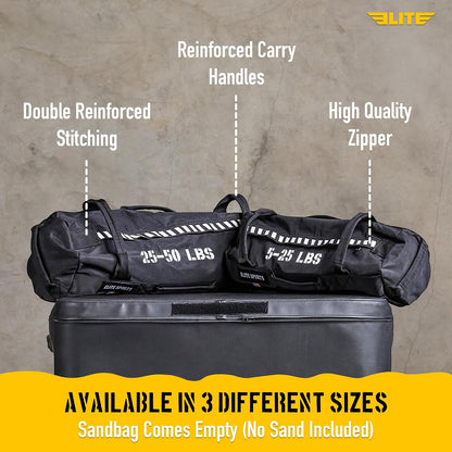 Workout Sandbag for Versatile, Intensive Core Muscles Fitness, Strength Training with Strategic Handle Placement (Unfilled)
