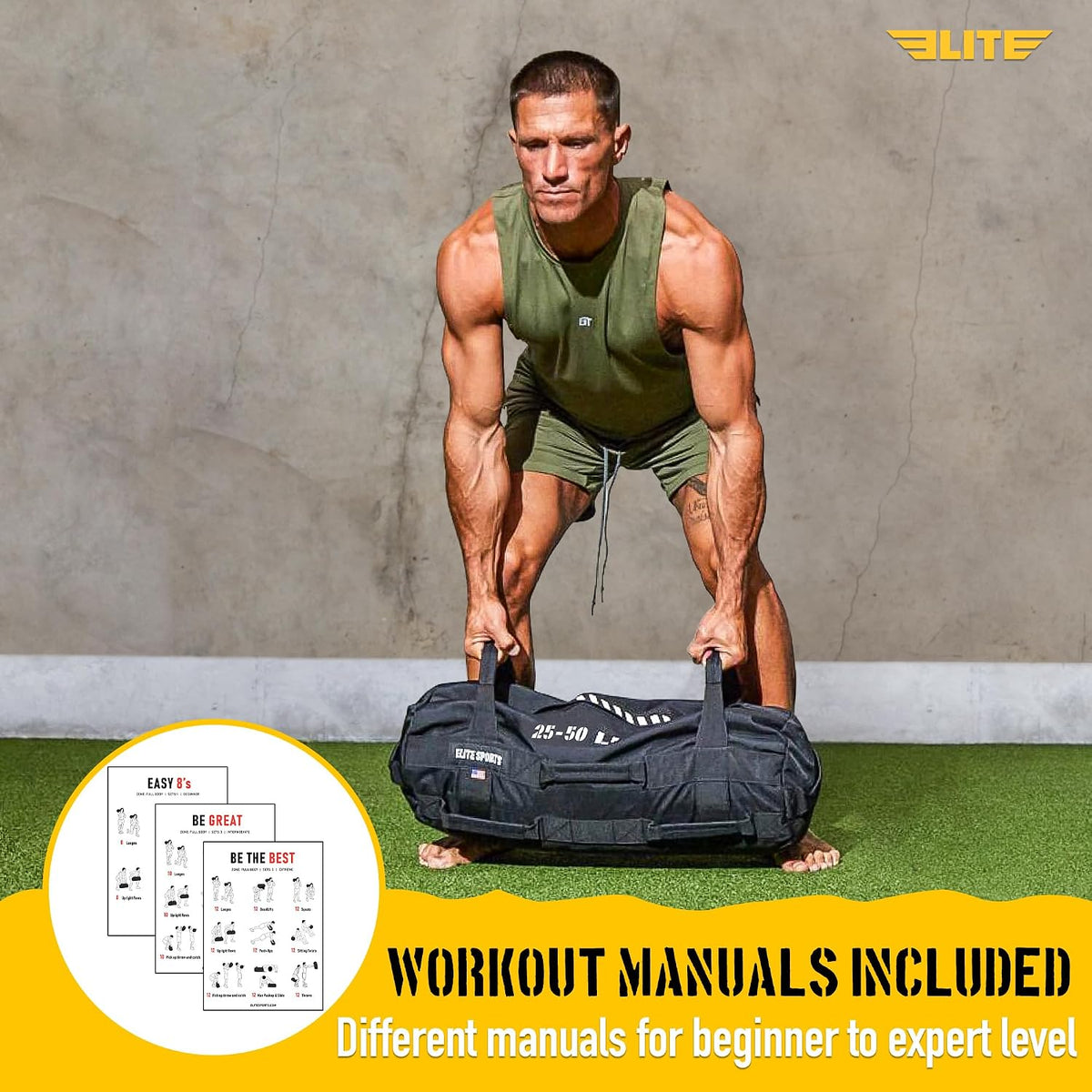 Workout Sandbag for Versatile, Intensive Core Muscles Fitness, Strength Training with Strategic Handle Placement (Unfilled)