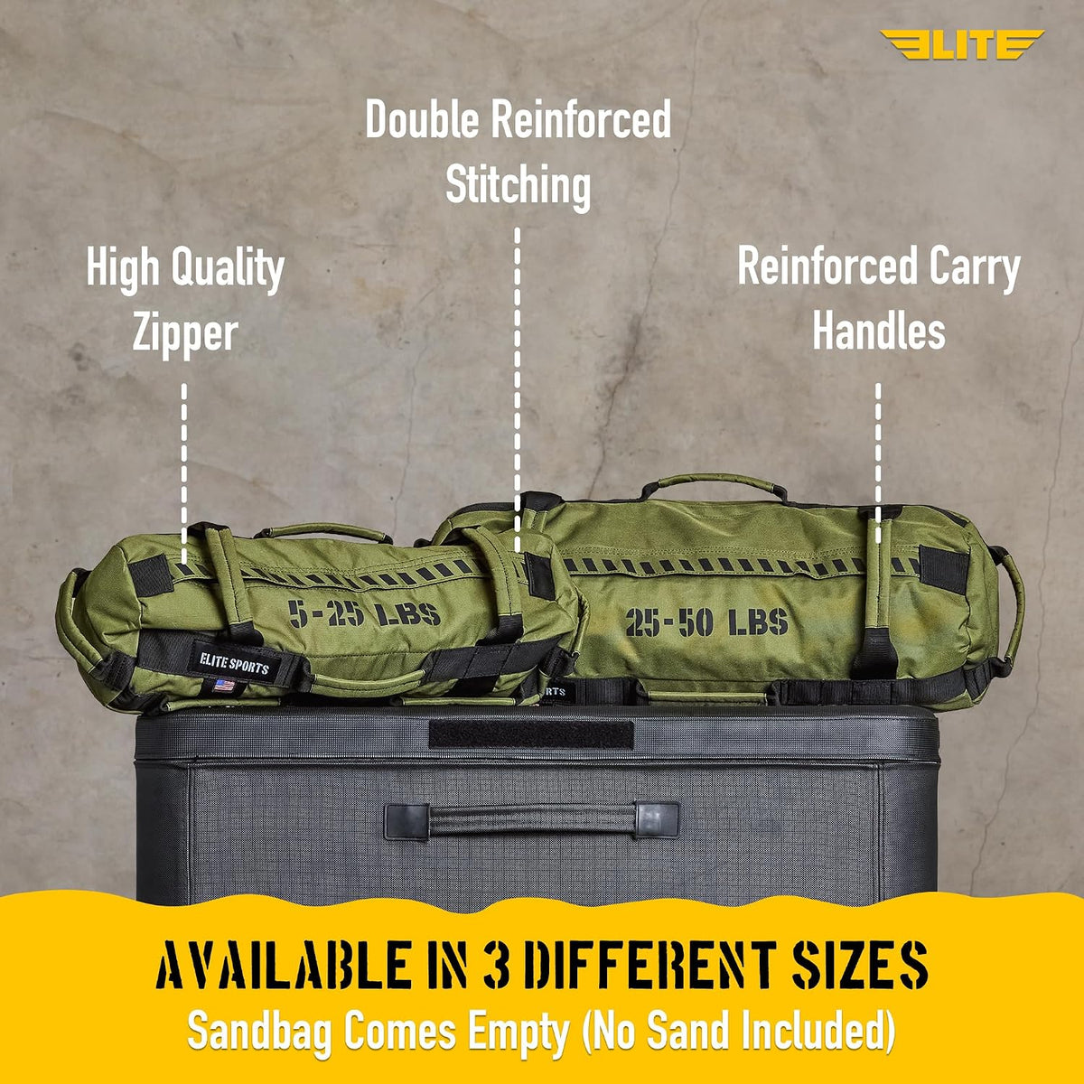 Workout Sandbag for Versatile, Intensive Core Muscles Fitness, Strength Training with Strategic Handle Placement (Unfilled)