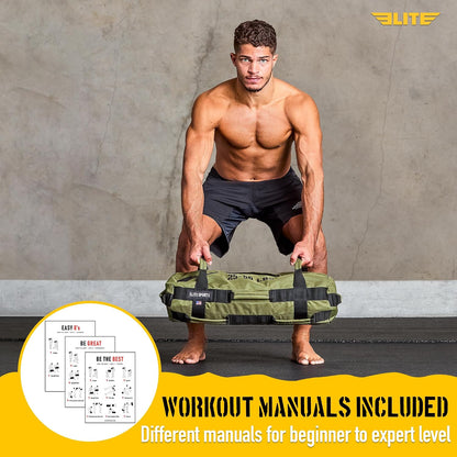 Workout Sandbag for Versatile, Intensive Core Muscles Fitness, Strength Training with Strategic Handle Placement (Unfilled)