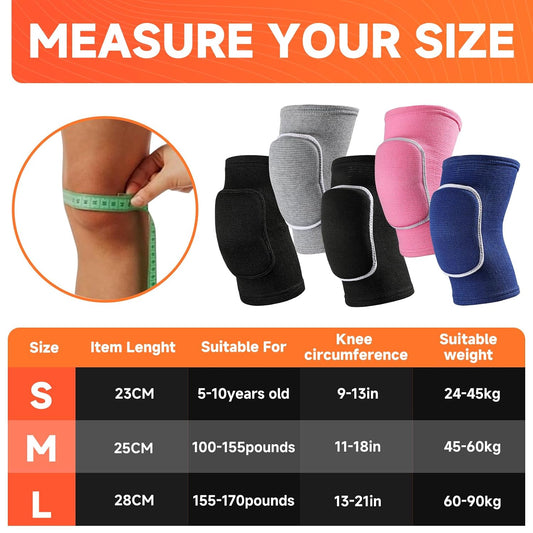 Volleyball Knee Pads knee brace for Women Kids Girls，Soft and Breathable Knee Pads for Volleyball, Dancing, Football, Yoga, Basketball, and Skating - Protective Knee Pads for Adults and Kids (Black White, Large)