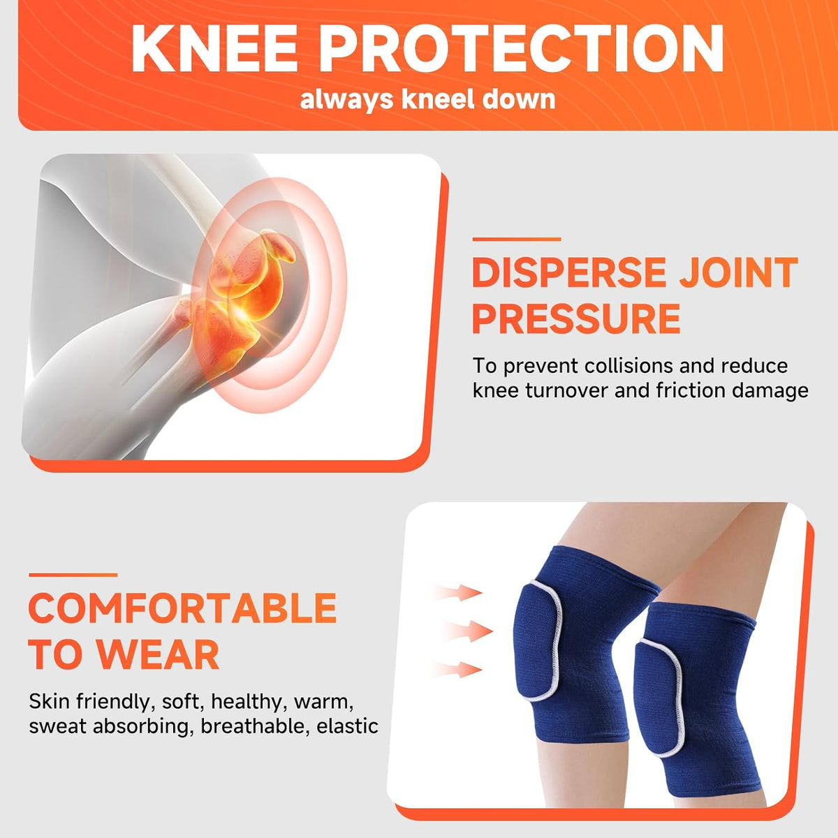 Volleyball Knee Pads knee brace for Women Kids Girls，Soft and Breathable Knee Pads for Volleyball, Dancing, Football, Yoga, Basketball, and Skating - Protective Knee Pads for Adults and Kids (Black White, Large)