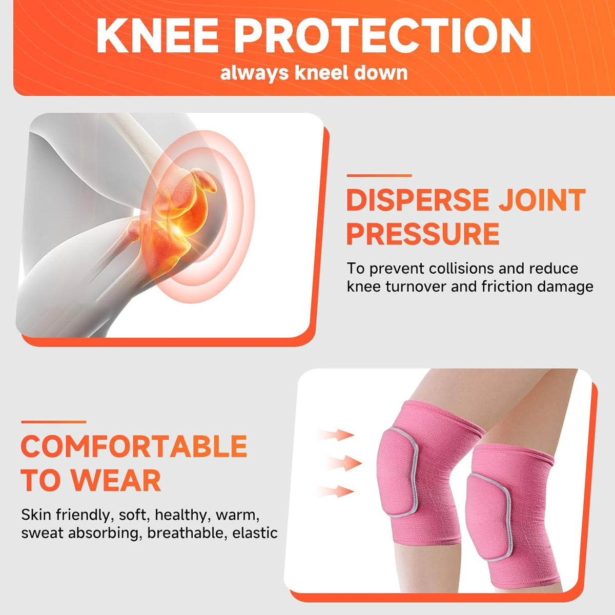 Volleyball Knee Pads knee brace for Women Kids Girls，Soft and Breathable Knee Pads for Volleyball, Dancing, Football, Yoga, Basketball, and Skating - Protective Knee Pads for Adults and Kids (Black White, Large)