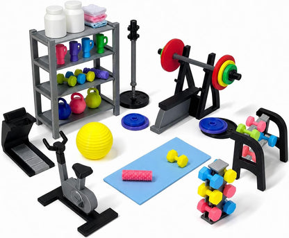 50 Pcs Miniature Gym Equipment Set, Plastic Mini House Fitness Accessories