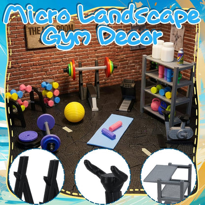 50 Pcs Miniature Gym Equipment Set, Plastic Mini House Fitness Accessories