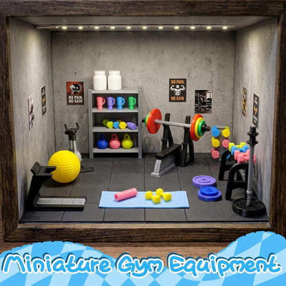 50 Pcs Miniature Gym Equipment Set, Plastic Mini House Fitness Accessories