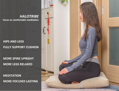 Meditation Cushion,Velvet Meditation Pillow and Zabuton 2-in-1 Portable Design(50 * 70CM). (Blue, Service H：9cm)