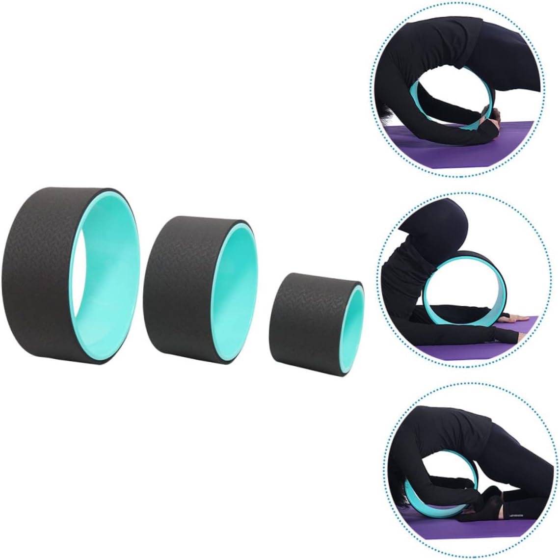 Yoga Wheel Set of 3pcs Pilates Ring for Stretching Balance PP