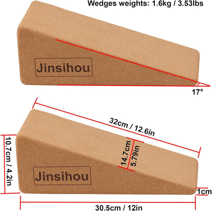 Squat Wedge Block Non-Slip Slant Board Calf Stretcher, 2pcs Ankle Knee Leg Stretcher, Heavy Duty Incline Ramp for Heel Elevated Squat, ATG Split Squat, deadlift, Lunge, Yoga, Pilates, Physical Therapy