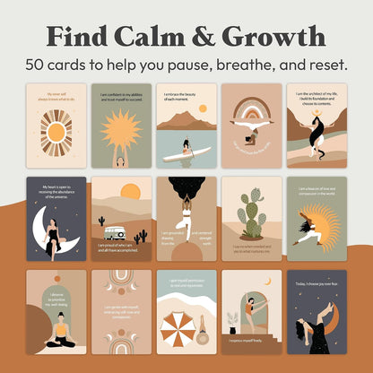 Daily Positive Affirmation Cards for Women - 50 Mindfulness Meditation Cards for Self Care in Tin Box with Wooden Stand - Motivational & Inspirational Gifts for Women, Best Friend, Sister