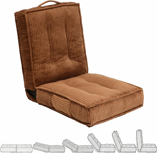 Adjustable Floor Chair with Back Support, 6-Position, Folding Japanese Meditation Tatami Chair, Comfy Gaming Chairs for Adults, Accent Sofa Reading Chairs, Living Room, Bedroom, Coffee