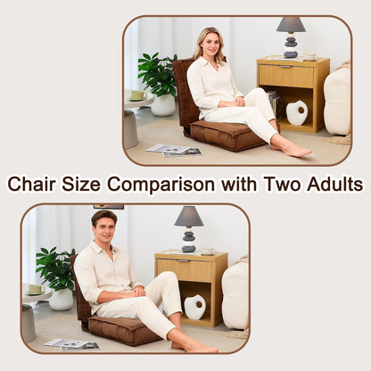 Adjustable Floor Chair with Back Support, 6-Position, Folding Japanese Meditation Tatami Chair, Comfy Gaming Chairs for Adults, Accent Sofa Reading Chairs, Living Room, Bedroom, Coffee