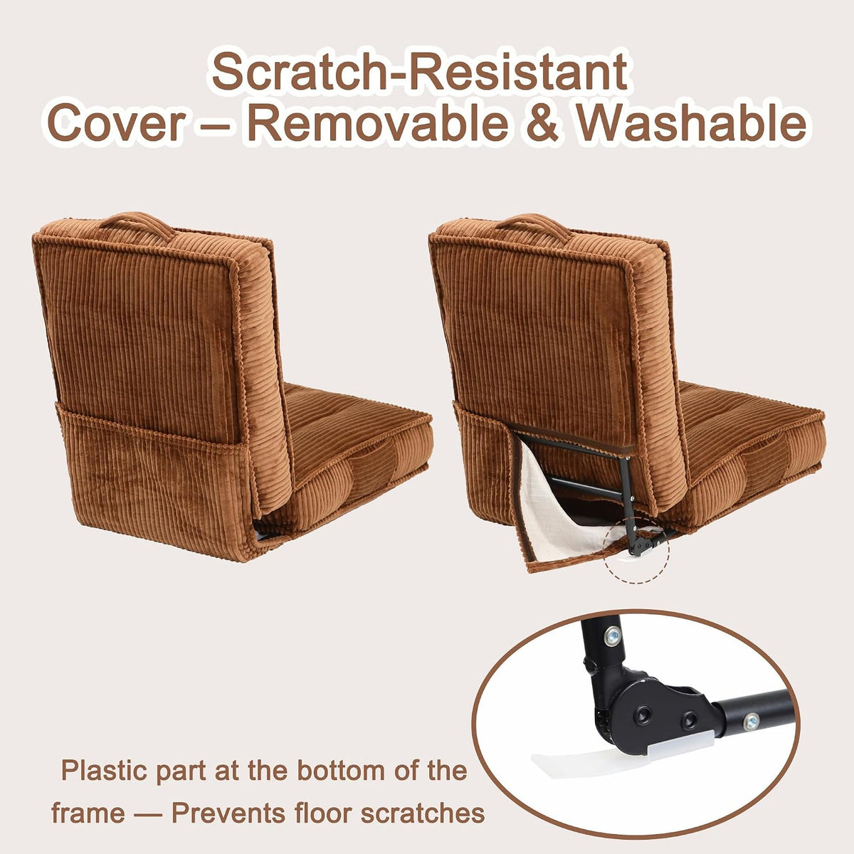Adjustable Floor Chair with Back Support, 6-Position, Folding Japanese Meditation Tatami Chair, Comfy Gaming Chairs for Adults, Accent Sofa Reading Chairs, Living Room, Bedroom, Coffee