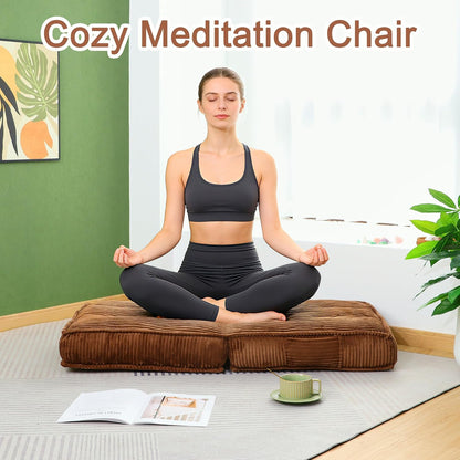 Adjustable Floor Chair with Back Support, 6-Position, Folding Japanese Meditation Tatami Chair, Comfy Gaming Chairs for Adults, Accent Sofa Reading Chairs, Living Room, Bedroom, Coffee