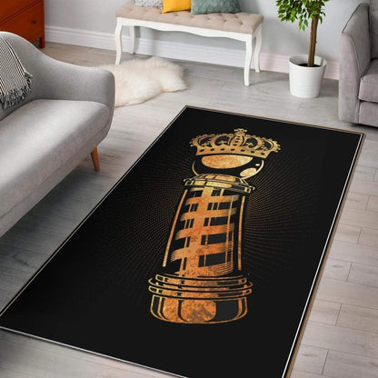 Barber Rug Gold King Barber Pole Black Full Size Area Rug for Living Dinning Room Bedroom Kitchen, Nursery Rug Floor Carpet Yoga Mat